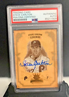 Steve Carlton 2004 Donruss Diamond Kings autograph signed baseball card PSA HOF - Image 1 of 2