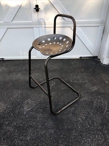 Vintage Brown Iron Tractor Seat Stool Chair Industrial Farmhouse Rustic Cover