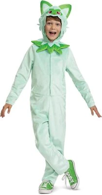 Sprigatito Classic Pokemon Nintendo Game Fancy Dress Up Halloween Child Costume - Image 1 of 3