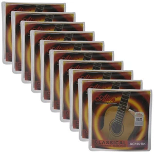 10 juegos de cuerdas de guitarra clásica Alice negras de nailon recubiertas de cobre con cuerda AC107BKH - Imagen 1 de 4