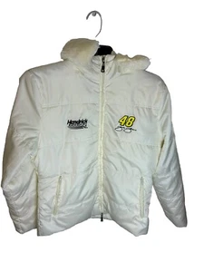 NASCAR Jimmy Johnson #48 Women’s Size Large Ivory Long Sleeve Puffer Jacket - Picture 1 of 7