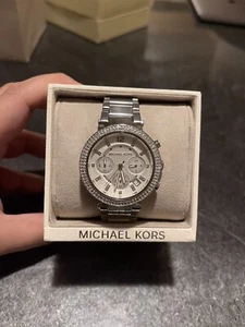 Michael Kors MK5353 Parker Chronograph Women's Silver Stainless Steel NO BOX - Picture 1 of 6
