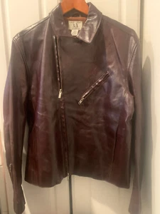 Armani Exchange Mens Brown Genuine Leather Jacket Medium - Picture 1 of 5