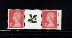 Great Britain 1994 25p Red  Litho. 2B Pair with Oak leaf Gutter  MNH SG Y1775