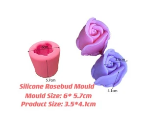 Silicone Rose Bud Chocolate Sugarcraft Soap Candle Mould DIY Clay Resin - Picture 1 of 1