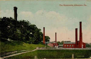 Postal C18 1919 Exterior View The Waterworks Allentown Pennsylvania PA - Imagen 1 de 2