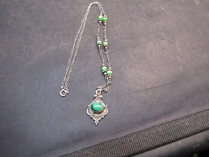 colgante de malaquita de plata de ley - Imagen 1 de 12