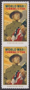 US 5300 World War I Turning the Tide F vert pair MNH 2018 - Picture 1 of 1