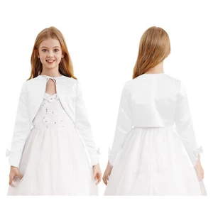 Girls Top Party Cardigan Stain Bolero Shrug Open Front Shawl Birthday Coat Prom - Picture 1 of 29