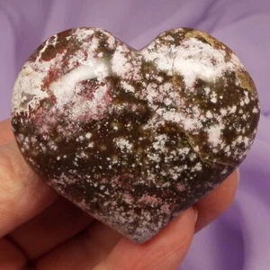 Large Orbicular, Ocean Jasper, Atlantis Stone heart 72g SN54308 - Picture 1 of 4