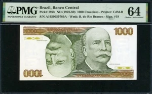 Brasilien 1978-1980 1000Cruzeiros,P197b,PMG 64 UNC Top Pop - Bild 1 von 3
