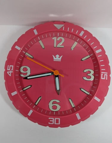 Hot Pink Sempre Model No. 92117 92117/05 Quartz Wall Clock 11” Diameter Cover