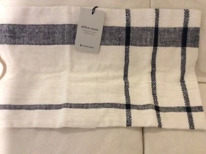 West Elm Lumbar Pillow Cover Cotton Silk Open Windowpane 12x21 NWT! Stone White - Picture 1 of 1