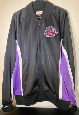 Toronto Raptors Track Jacket Men's Black XL Mitchell & Ness Hardwood Classic New Cover