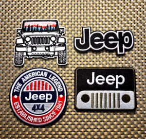 Lot of 4 Jeep car company Embroidered Patch Iron-On Sew-On US shipping - Picture 1 of 8