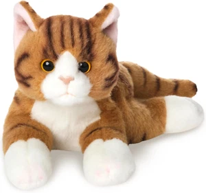 Lil' Tabby Cat 8 in Stuffed Animals Orange Cat Plush Toy - Stuffed Cats That Loo - Picture 1 of 12