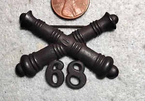 Original U.S. Spanish American War 68th regt. artillery collar insignia, - Picture 1 of 2