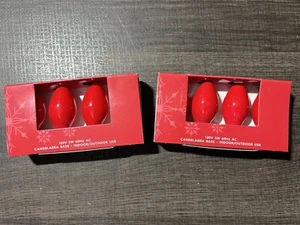8ct Red C7 Replacement Ceramic Bulbs 120v 5w 60Hz Candelabra Base Indoor/Outdoor - Picture 1 of 6