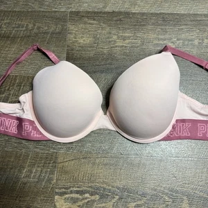 Victoria Secret’s PINK Push Up Padded Bra Women’s 34D (pale pink / PINK logo) - Picture 1 of 9