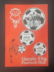 1981/82 LINCOLN CITY V WIMBLEDON 10-10-1981 DIVISION 3 - Picture 1 of 1