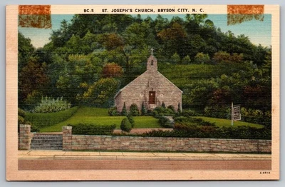 St Josephs Catholic Church, Bryson City, North Carolina Mountain View Postcard - Image 1 of 2