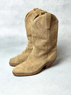 Botas de Vaquero del Oeste de Gamuza Cuero Sancho Raras Marrón Motociclista Para Hombre Talla 42 EE. UU. 8.5 Foto 1 de 4