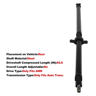 Rear Driveshaft Assembly for Subaru Outback H4 2.5L 2005-2009 AWD Auto Trans - Image 1 of 4