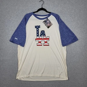 Los Angeles Dodgers Stitches Stars & Stripes Lightweight T-Shirt Men's Size 2XL - Picture 1 of 7