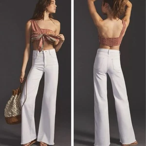 NEW Anthropologie Joe's Jeans Goldie High-Rise Puddle Palazzo Jeans White Sz 27 - Picture 1 of 16