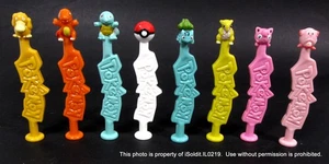 POKEMON POPZOIDS LUTSCHER CANDY STICKS Komplett Set 8 Nintendo Vintage 1999 - Bild 1 von 5