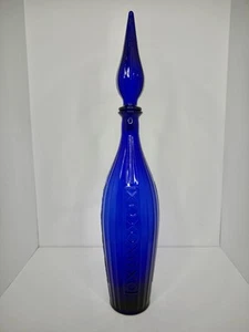 HTF Vintage MCM Empoli XO Decanter 20.5” Cobalt W/stopper Stunning - Picture 1 of 5