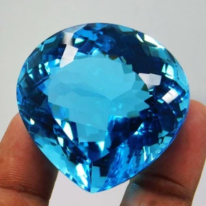 Natural 309 Ct Charming!!! Blue Aquamarine Pear Cut "Certified" Gemstone - Picture 1 of 11