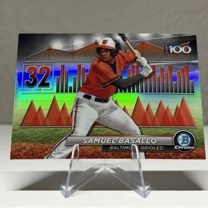 Samuel Basallo Top 100 Chrome Prospect Rookie 2024 Bowman Card #BTP-32 Orioles - Foto 1 di 2