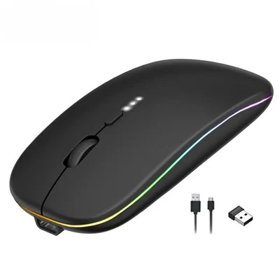 Kabellose Maus Batterieanzeige Bluetooth Funk LED Aufladbar PC Mac Laptop Tablet - Bild 1 von 4