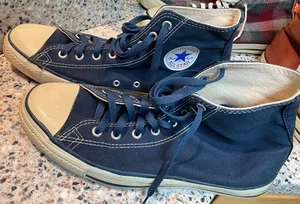 USA VINTAGE BLUE LABEL CONVERSE GRÖSSE 10,5 HI ALL STAR HERREN CHUCK TAYLOR DUNKELBLAU - Bild 1 von 11