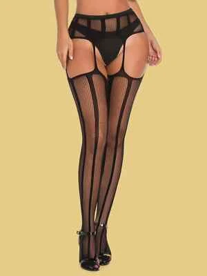 Sexy Hollow cut Out Mesh Net and Lace Pantyhose Black one size Free Shipping - Image 1 of 3
