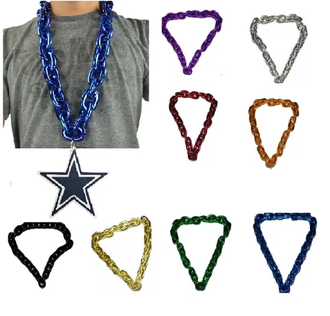 New NFL DALLAS COWBOYS Fan Chain Necklace Foam - PICK YOUR CHAIN COLOR Cover