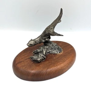 1983 Carl Regutti Zinn Flussotter Figur 5" Devereux Zinn Skulptur schwer - Bild 1 von 8