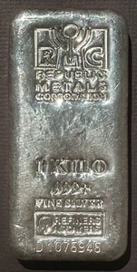 1 KILO Silver Bar 32.15 ounces .999 fine RMC Republic Metals Corporation * 07828 - Picture 1 of 2