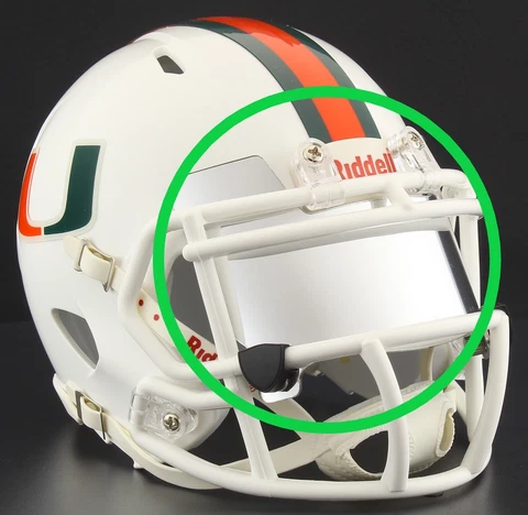 EYE SHIELD / VISOR  ONLY! for MIAMI HURRICANES Mini Football Helmet Cover