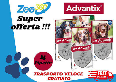 ADVANTIX Spot On 4 Pipette Per Cani Super Prezzo + Spedizione Gratuita!! • 22.90€