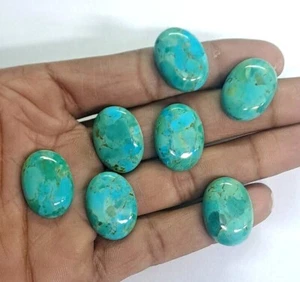 LOTTO GIOIELLI INGROSSO BLU MOHAVE TURCHESE CABOCHON FORMA OVALE PIETRE PREZIOSE SFUSE - Foto 1 di 3