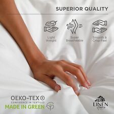 100% Cotton Percale Fitted Sheet Queen Size, White, 1 Deep Pocket Fitted Sheet