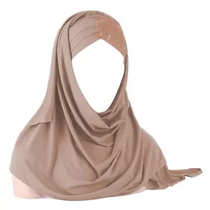 Glitter Muslim Turban Hijab Cap Long Hejab One Piece Islamic Head Scarves Sha... - Picture 1 of 7