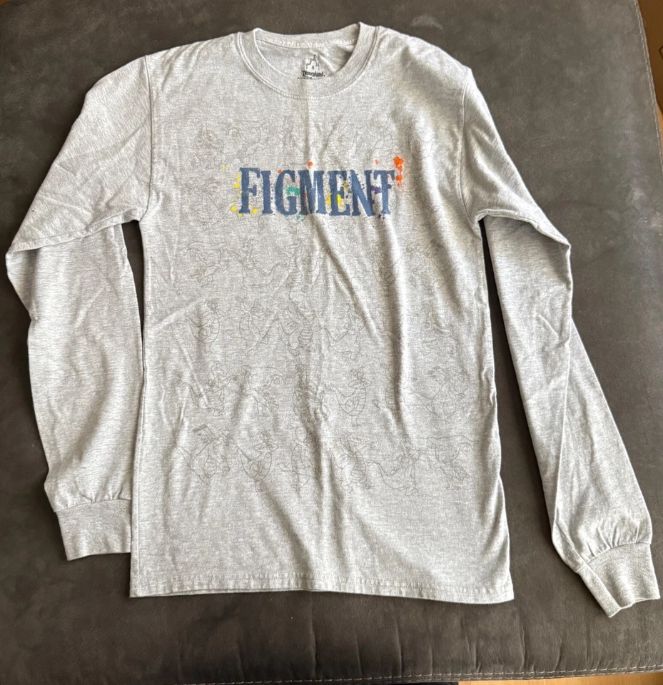 Camisa Manga Larga Disneyland Resort Figment S Hanes Gris 90% Algodón 10% Poliéster Foto 1 de 4