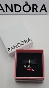 Authentic Pandora Love Red Heart and Arrow Murano Glass Dangle Charm C2 W/ Box - Picture 1 of 8