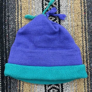 Vintage LL Bean Wool Fleece Beanie Hat Cap Tassel Made USA Ski Snow - Picture 1 of 9