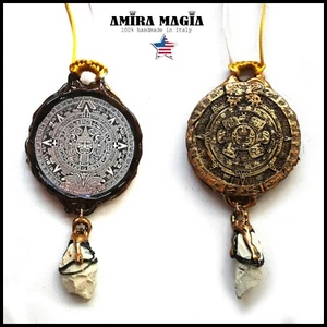 Maya Talisman Amulet Pendant Jewelry Necklace Magic Symbols Ethnic Aztec Stone - Picture 1 of 24