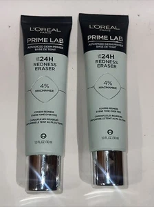 2Pac L'Oreal Paris Prime Lab Up to 24H Redness Eraser Face Primer 4% Niacinamide - Picture 1 of 4