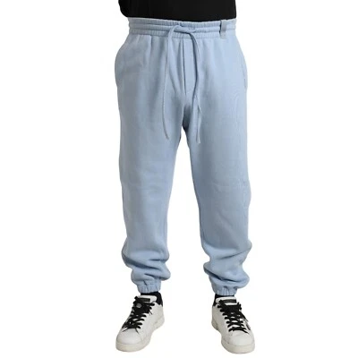 DOLCE & GABBANA Pants Jogger Light Blue Cotton Sweatpants Men IT48/W34/M 650usd - Image 1 of 4